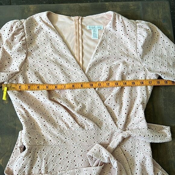 New LONDON TIMES SHORT SLEEVE FAUX WRAP STYLE MIDI DRESS fit and flare dress - Picture 7 of 11